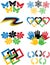 Set of variations of Olympic rings.Vector