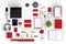 Set of variety blank office objects organized for company presentation