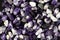 set of various amethyst natural mineral stones and gemstones as nice background