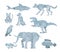 Set of various animal robots. Vector illustration.