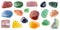 Set of various aventurine gem stones cutout