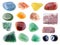 Set of various aventurine gemstones cutout