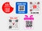 Set of various bar code or set of packaging label bar code or qr codes. eps 10,