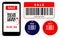 Set of various barcode label or scan barcode bars supermarket or retail pricing bar label sticker. eps vector.