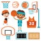 Set Of Various Basketball Elements