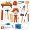 Set Of Various Carpentry Elements