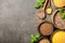 Set with various cereal grains on stone background