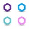 Set of various color hexagon vector logo concept illustration. Design element