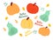 Set of various colored pumpkin. Thanksgiving and Halloween elements for design