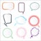 Set of Various Colorful Speech Bubbles in Different Frames, Vector