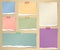 Set of various colorful torn note papers with