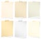 Set of various colors torn note papers with