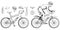 Set of various cycling elements. Cyclist on a bicycle. Sports bike. Bicycle helmet. Man riding a bike.