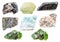 Set of various Diopside gemstones isolated