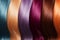 Set of various dyed human hair colorful strands background