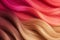 Set of various dyed human hair colorful strands background