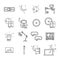 Set of various educational and time conceptual vector icons