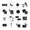 Set of various educational and time conceptual vector icons