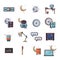 Set of various educational and time conceptual vector icons