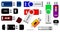 Set of various flash drive or set of usb flash drive or colorful flash drive isolated on