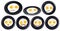 Set of various fried eggs with faces isolated