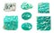 Set of various green Amazonite gemstones