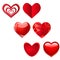 Set of various hearts. love vector Illustration. Valentine Cards