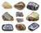 Set of various Labradorite gemstones isolated