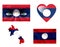 Set of various Laos flags
