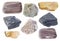 Set of various mudstone rocks cutout stone