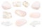 Set of various Petalite castorite gemstones