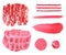 Set of various pink range lipstick smear