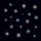 A set of various pixel art or 8-bit style night stars