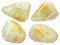 Set of various polished datolite gemstones