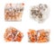 Set of various Rock Salt Halite rocks isolated