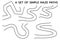 Set of various simple mazes. Templates for children puzzles and education games. Vector