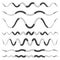 Set of various wavy, curved dashed line, stripe elements