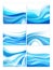 Set of vector abstract blue wavy water stream