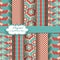 Set of vector abstract flower scrapbook pattern