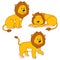 Set of vector animals (lions)