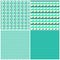 Set of vector aqua green waves seamless patterns