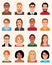 Set of vector avatars icons men and women of different