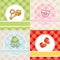 Set of vector baby cards