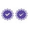 Set of vector badges and labels with check mark icons. Approved and certified icon. Check mark symbol.