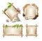 Set of vector bamboo frames