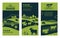 Set of vector banners on rural themes, farm background, family farming.