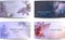 Set of vector banners for text with gradient transitions. Business cards with a floral pattern for dazine corporate identity in