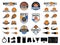 Set of vector basketball logo and icons