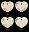 Set of vector beige heart-shaped labels