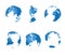 Set - vector blue continents